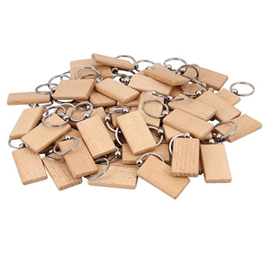 8PCS Blank Wooden Engraving Keychain